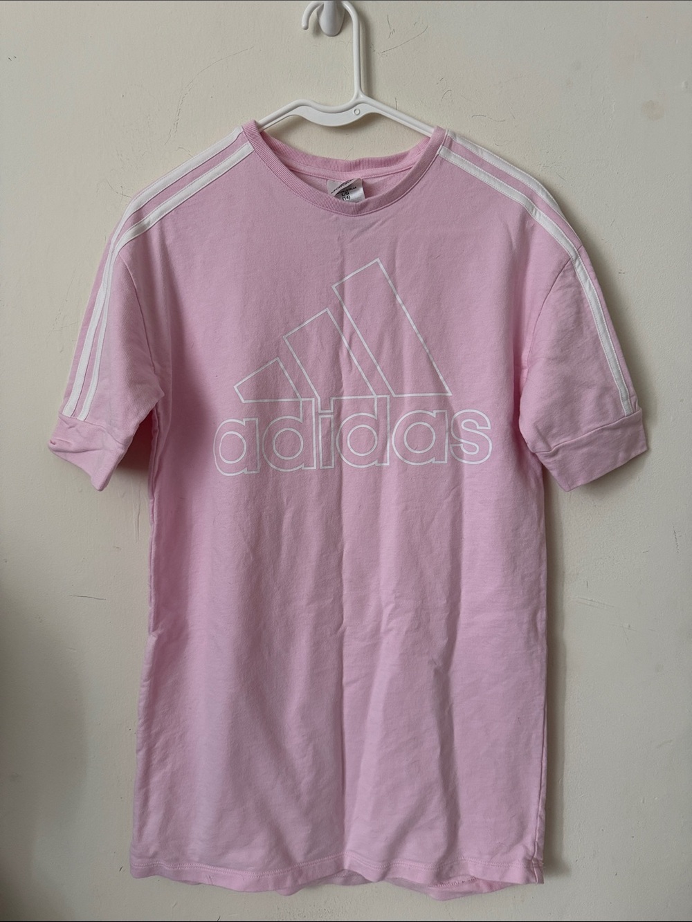 Kids adidas Light Pink Tee with White Stripes